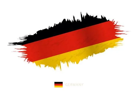 Painted brushstroke flag of Germany with waving effect. Stock Illustration