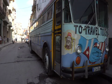 Painted bus Stock Footage 70951626