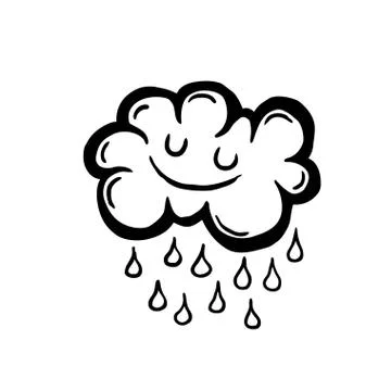 Painted cartoon rain cloud Stock Illustration