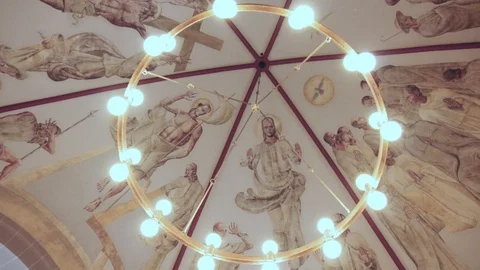Painted ceiling of a german church Video stock 101687668