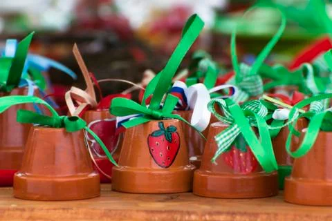Painted ceramic bells Stock Photos