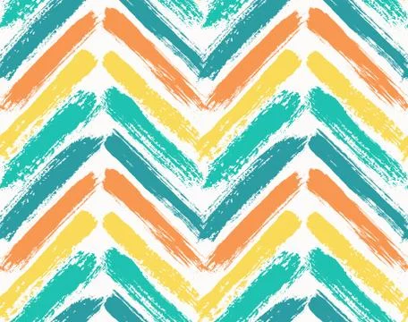 Painted Chevron Pattern Blue Yellow Stock Illustration