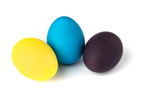 Painted chicken eggs isolated on white background. Stock Illustration