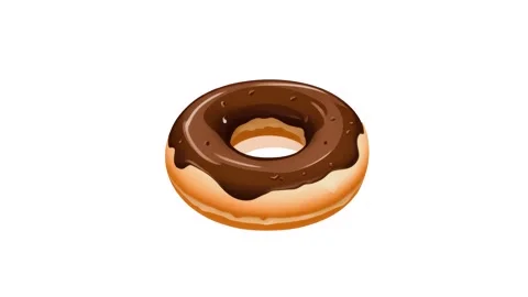 A painted chocolate donut icon isolated on a white background Stock Footage 285160558