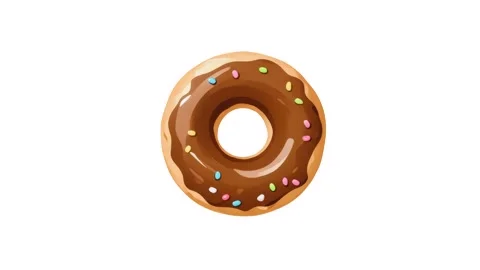 A painted chocolate donut icon isolated on a white background Stock Footage 285330586