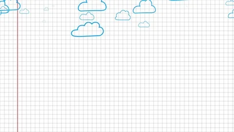 Painted clouds in the notebook Stock Footage 75451422