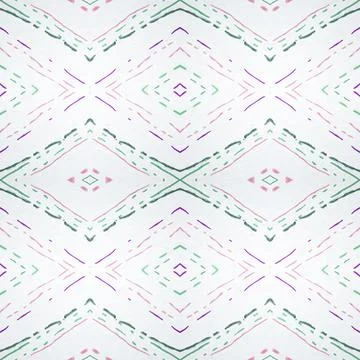 Painted Color Mexican Pattern. Seamless Geometric Stock Illustration