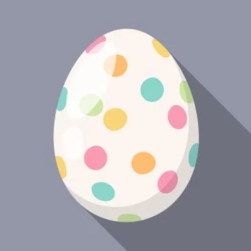 Painted colorful easter egg flat design icon Stock Illustration