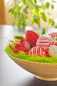 Painted colorful easter eggs Stock Photos