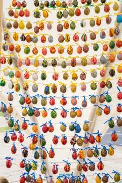 Painted colorful easter eggs Stock Photos