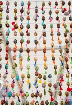 Painted colorful easter eggs Stock Photos