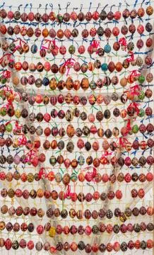 Painted colorful easter eggs Stock Photos