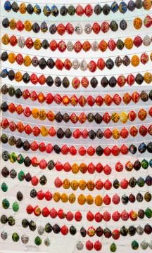 Painted colorful easter eggs Stock Photos