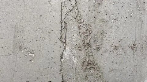 Painted concrete wall with plenty of cracks, holes and other defects Stock Footage 158627791
