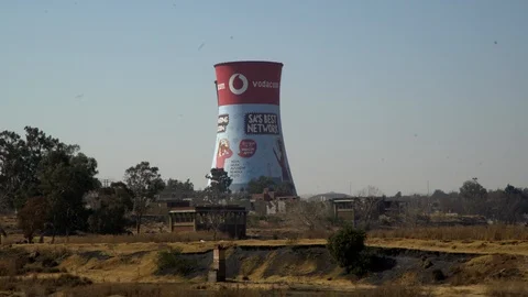 A Painted Cooling Tower co Stock Footage 116735887