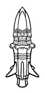 Painted cosmic rocket Stock Illustration