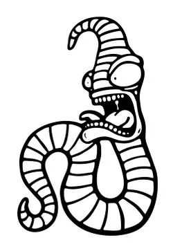 Painted crazy worm Stock Illustration