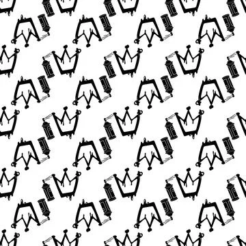 Painted crown pattern seamless vector Stockillustratie