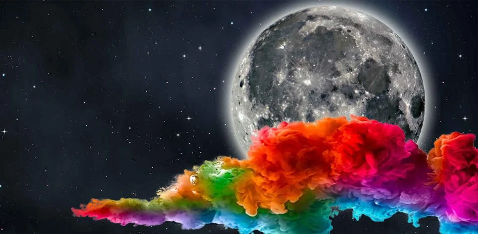 Painted darkness moon Stock Illustration