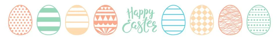 Painted, died Easter egg illustration isolated set Stock Illustration