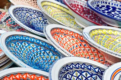 Painted dishes Stock Photos