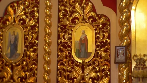 The Painted Doors. Iconostasis Stock Footage 110776335