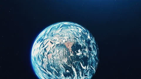 Painted Earth in a 3D animation Stock Footage 235645925