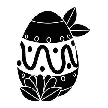 Painted easter egg with ethnicity pattern and leafs Stock Illustration