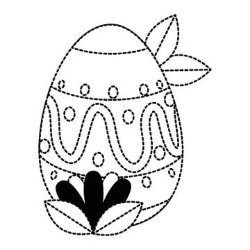 Painted easter egg with ethnicity pattern and leafs Stockillustratie