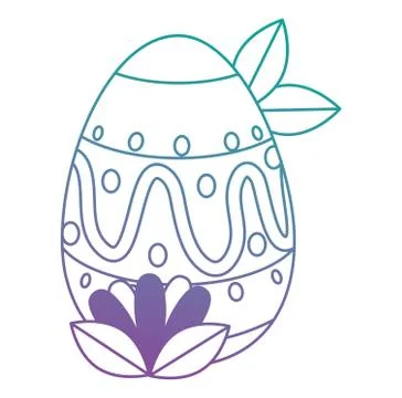 Painted easter egg with ethnicity pattern and leafs Stock Illustration