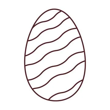 Painted easter egg. Flat outline illustration vector. Illustrazione stock
