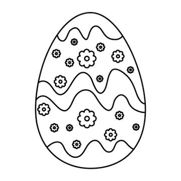 Painted easter egg with floral pattern celebration イラスト素材