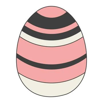 Painted Easter egg hand drawn illustration Stock Illustration