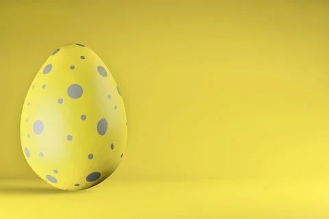 Painted Easter egg in trendy colors 2021 Illuminating and Ultimate gray. 3D r Stock Photos