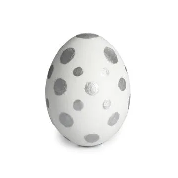 Painted Easter egg on white background. Stylish design Stock Photos