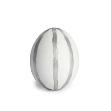 Painted Easter egg on white background. Stylish design 스톡 사진