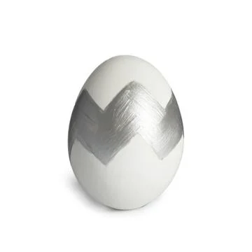 Painted Easter egg on white background. Stylish design Stock Photos