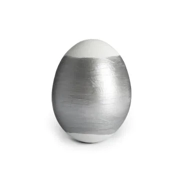 Painted Easter egg on white background. Stylish design Stock Photos