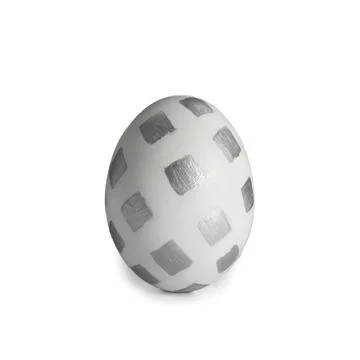 Painted Easter egg on white background. Stylish design 스톡 사진