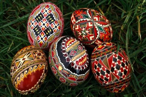 Painted easter eggs 12 Stock Photos
