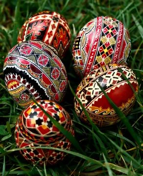 Painted easter eggs 24 Stock Photos