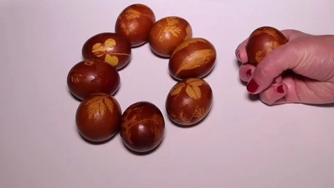 Painted Easter Eggs 5 Stock Footage 74610172