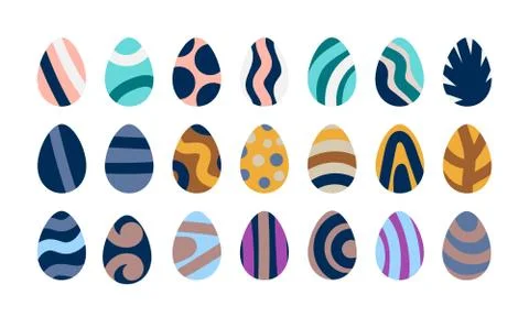 Painted Easter eggs collection イラスト素材