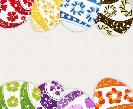 Painted Easter eggs with floral patterns Stock Illustration