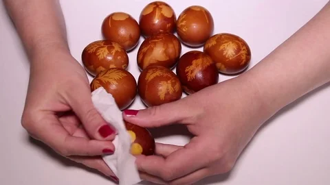 Painted Easter Eggs Stock Footage 74556872