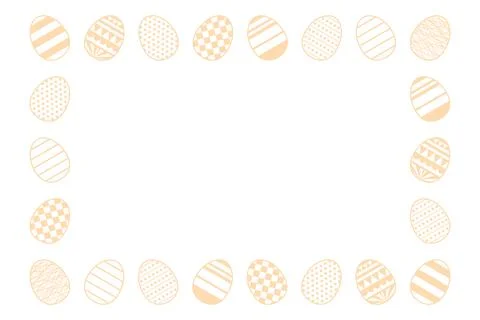 Painted Easter eggs frame, border with copy space イラスト素材