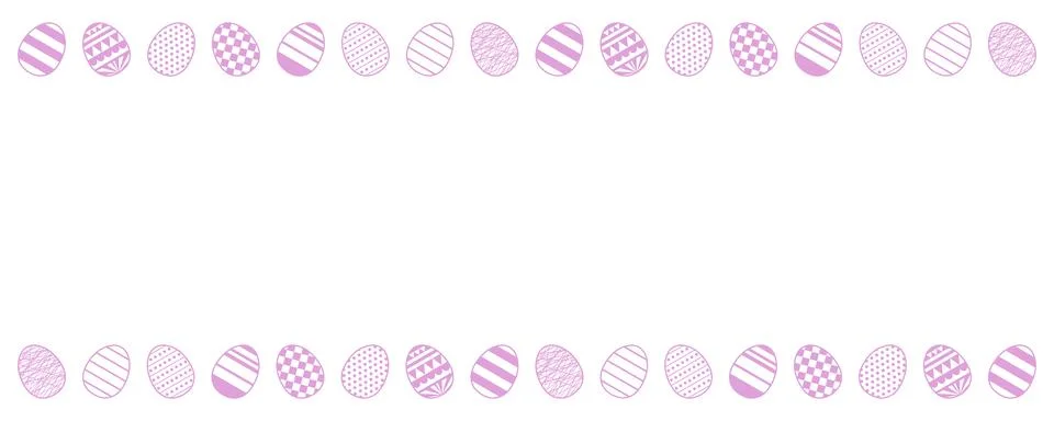 Painted Easter eggs frame, border with copy space Illustrazione stock