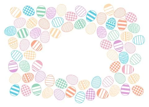 Painted Easter eggs frame, border with copy space Stock Illustration