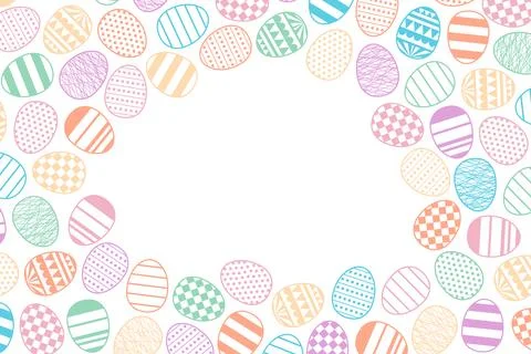 Painted Easter eggs frame, border with copy space Illustrazione stock