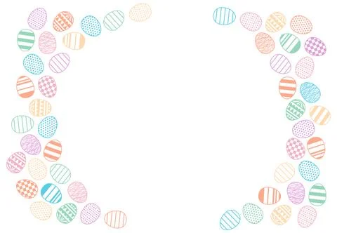 Painted Easter eggs frame, border with copy space イラスト素材